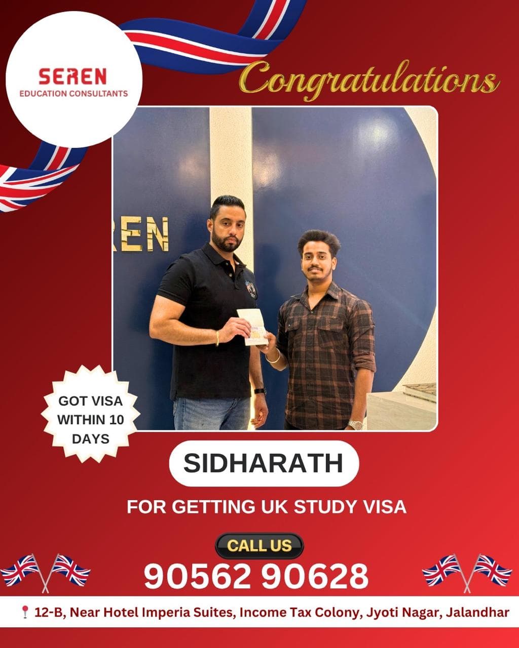 Sidharath's Visa Poster